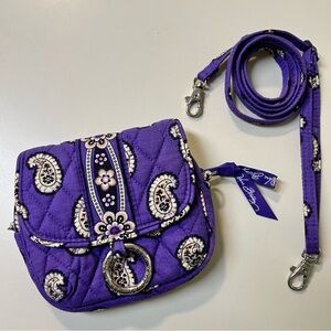 Vera Bradley Women’s Purple Paisley Quilted Fabric Mini Crossbody Bag